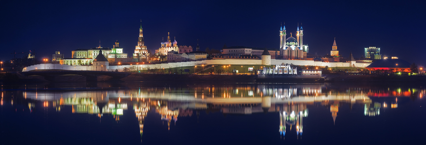 Казанский Кремль Ночная Казань, Казанский Кремль, мечеть Кул Шариф, башня Сююмбике